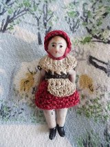 赤ずきんちゃん　ニットドレス　ドイツ　ミニチュアビスク