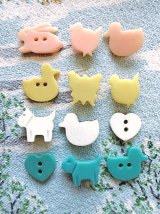 懐かしい動物ボタン　３個セット　ヴィンテージ