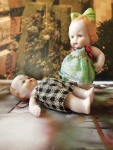 緑のリボンの女の子 with a BOY　オールビスク　HERTWIG　ヘルトヴィヒ　アンティークドール　　　　