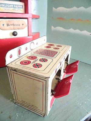 画像5: ブリキのレンジ台 ＆ 洗濯機　ドールハウス　キッチンオーブン　英国　