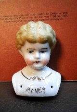 ブロンドヘアのアグネス　チャイナヘッド　８ｃｍ　アンティーク　　　