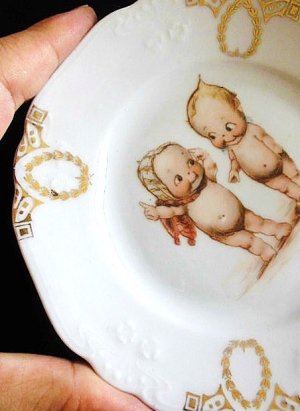 画像3: キューピーのプレート　絵皿　１３cm　★ローズオニール　ドイツ　アンティーク　１．