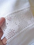 ヴィンテージクロス　りすのレース編み　タオル