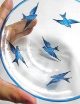 蒼いツバメ　ブルーバード　ガラスボウル　ヴィンテージ　　　　