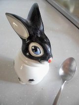 赤い鼻のパンダウサギ　マスタードポット　ヴィンテージ