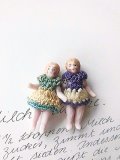 ニットドレスが可愛いミニチュアドール　３ｃｍ　HERTWIG　オールビスク　ドールハウス 　