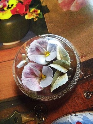 画像4: パンジー　ヴィオラの花　ルーサイトブローチ　
