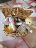 ハンドニットの編みぐるみベア　２体セット　ミニチュアサイズ　
