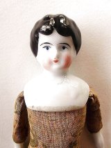 チャイナヘッドドール　ヴィクトリアンプリント　ジャーマン　アルファベット　