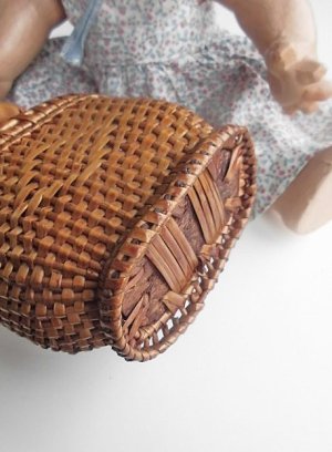 画像4: 小さな蓋つきバスケット　シルエットのきれいなドール用籠　フランス　パニエ