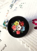 鉢植えフラワー　ガラスボタン