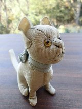 小さい猫さん　ヴィンテージ　シルクタフタ　ピンクッション