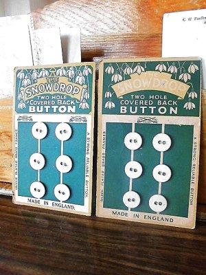 画像3: LAST ONE！  布ボタン　ホワイトリネン　オリジナルカード　アンティーク　