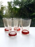 HAPPY PRICE！ グラスカップ      ボーダーデザイン   ヴィンテージのコップ