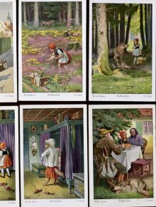他の写真1: 赤ずきんちゃんのアンティークカード　６枚揃い　フルセット　ドイツ　　