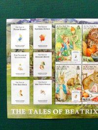 LAST ONE！ピーターラビットの切手シート   The Tales of Beatrix Potter 　世界一有名なウサギ　　