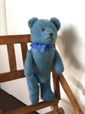画像3: 青い熊　ヴィンテージのテディベア     ３０cm
