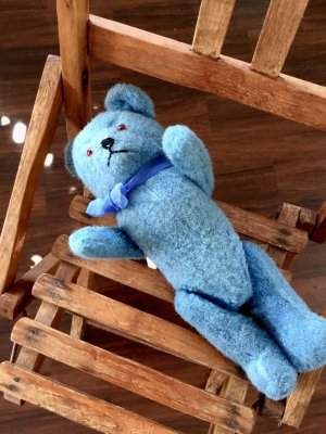 画像2: 青い熊　ヴィンテージのテディベア     ３０cm