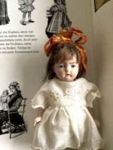 赤いリボンの女の子　ビスクドール　ジャーマンアンティーク　１４ｃｍ
