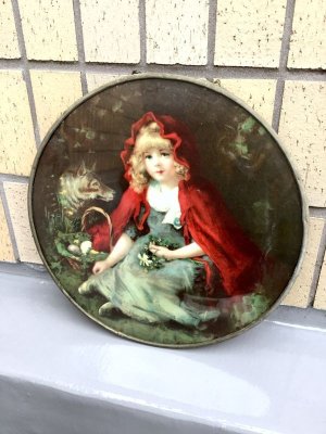 画像4: 赤ずきんちゃんと狼     壁飾り    ヴィクトリアン    ジャーマン アンティーク　　