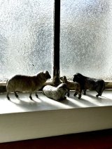メタルアニマル　ひつじ　 箱庭　窓辺のオブジェ　from ENGLAND ☆ 聖夜の羊飼い ☆ ヴィンテージのフィギア