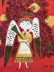 画像1: クリスマスの天使たち　タミー・キーフ　ファブリック　レッド (1)