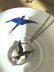 画像1: 蒼いツバメ     銀製ペンダント　エナメル        ブルーバード     アンティーク (1)