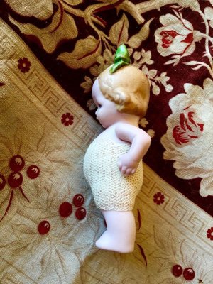 画像5: 緑のリボンの女の子ドール　ドイツ生まれのオールビスク 人形遊び ドールハウス ジャーマンアンティーク　ヘルトヴィヒ
