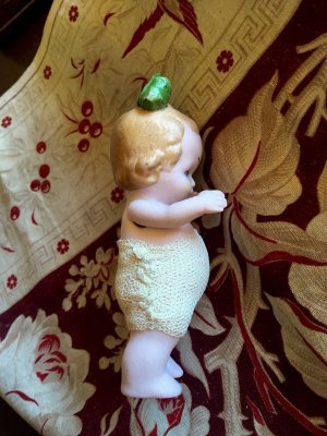 画像4: 緑のリボンの女の子ドール　ドイツ生まれのオールビスク 人形遊び ドールハウス ジャーマンアンティーク　ヘルトヴィヒ