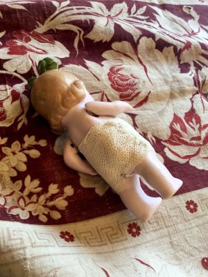 画像3: 緑のリボンの女の子ドール　ドイツ生まれのオールビスク 人形遊び ドールハウス ジャーマンアンティーク　ヘルトヴィヒ