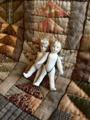 画像3: オールビスク　ミニチュアドール     ２体セット　人形遊び　アンティーク　ドールハウス　　　　　　