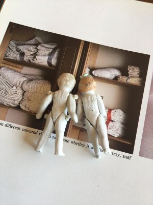 画像2: オールビスク　ミニチュアドール     ２体セット　人形遊び　アンティーク　ドールハウス　　　　　　