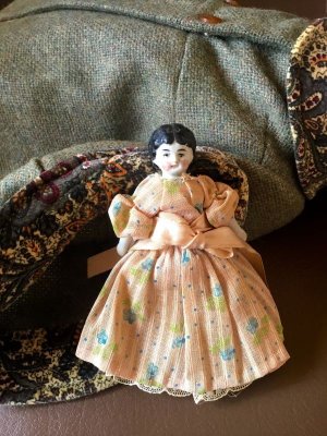 画像1: 小さなチャイナヘッドドール　１０、５ｃｍ       ドールハウス   アンティーク   人形遊び