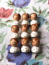 赤い水玉  女の子  wood  ボタン ふたつセット