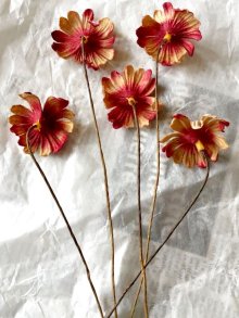 他の写真1: ベルベットフラワー   モーブピンク　古い染め花　5本セット  布造花