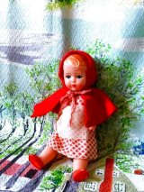 赤ずきんちゃん　眠り目　ヴィンテージ　ドール　１３，５ｃｍ 