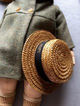 ストローハット　ドールサイズ    麦わら帽子  英国 ⒊