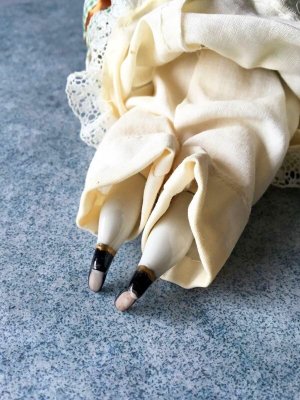 画像5: チャイナショルダードール　エプロンドレス    ジャーマンアンティーク　チャイナヘッド