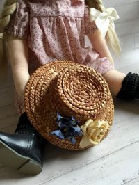 ストローハット    人形用    麦わら帽子帽子    スモールサイズ　