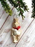 赤いマフラーしたテディベア  　★ 心ときめくシーズンに　グラスオーナメント     ドイツのクリスマス