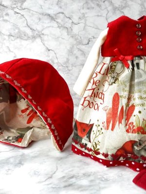 画像2: 赤ずきんちゃんになりたいの　ドール用   ワンピース ・ ソックス ・ 頭巾   