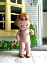 花かんむりの女の子　オールビスク　HERTWIG　アンティークドール　　　　