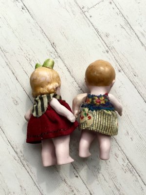画像7: なかよしふたり  オールビスクのペア　HERTWIG　アンティークドール　　　　
