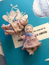 ピンクニット　ミニチュアビスクドール 　  ６ｃｍ  　 　