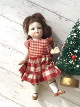 きれいなガラス目のビスクドール   １１cm   ★ 明るいブラウンの瞳