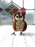 まん丸ふくろう　★ウールぽんぽんのフクロウ　１０ｃｍ 　ドイツのミニチュア