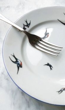 他の写真1: 蒼いツバメ　ブルーバード　ケーキ皿　ヴィンテージ　プレート　　　