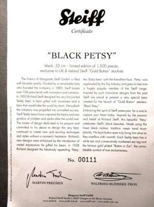 画像8: 黒熊　テディベア　ファイブジョイント　シュタイフ　BLACK PETSY