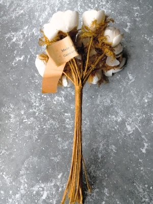 画像2: バニラ色の布花　　アンティークコサージュ   ★ブーケ　ドール制作    　素材　造花