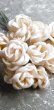 画像5: バニラ色の布花　ホワイトローズ　アンティークコサージュ   ★薔薇のブーケ　ドール制作    　　 (5)